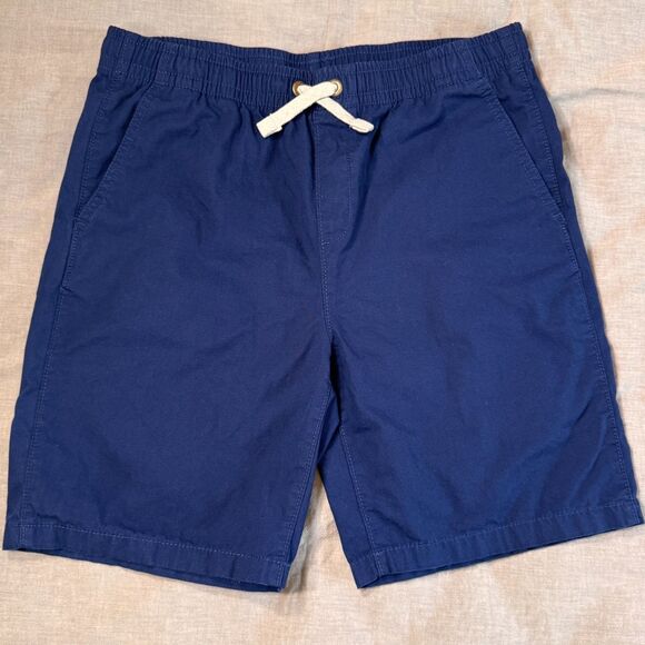 Lands End Kids Pull On Elastic Waist Shorts XL 18-20 Unisex Navy Comfy Cotton - Picture 1 of 11